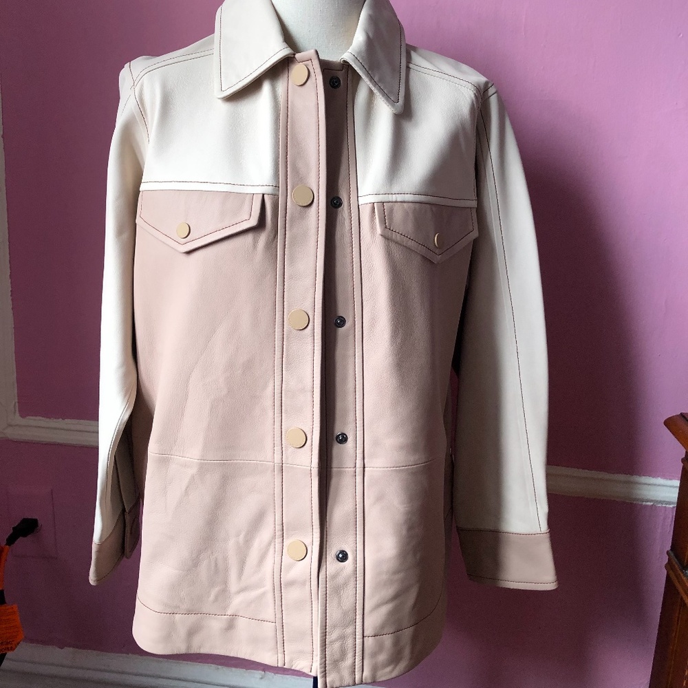 Scotch&Soda blush Pink Leather Jacket - Picture 2 of 15